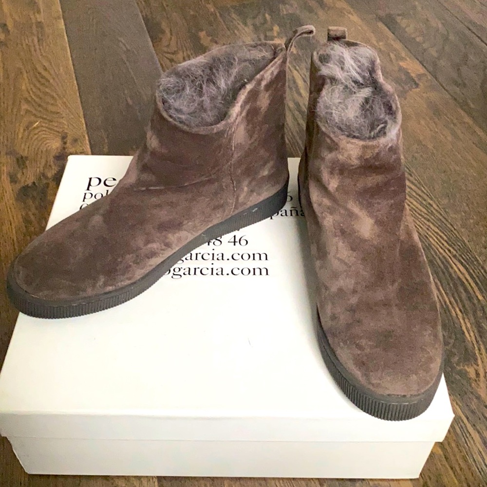 Pedro Garcia Fox Fur Velour Bootie - 8